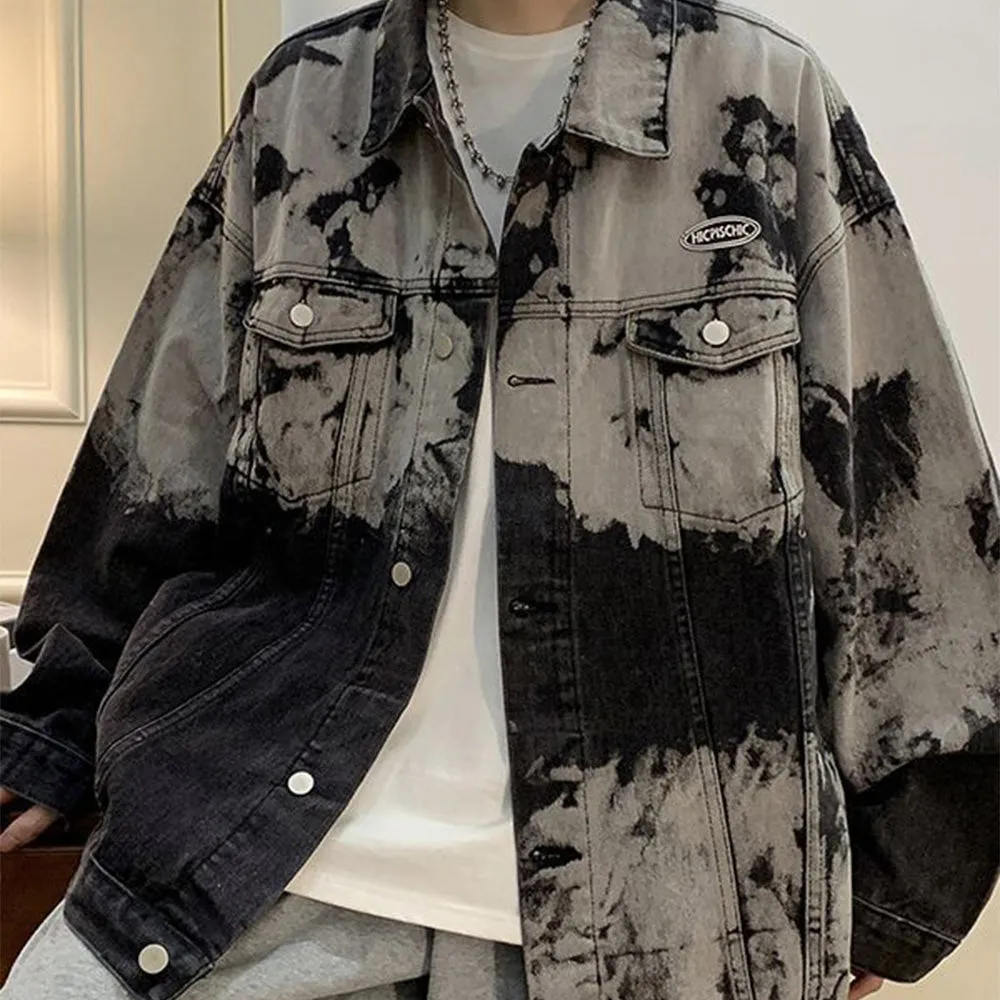 American Tie Dye Washed Denim Jacket