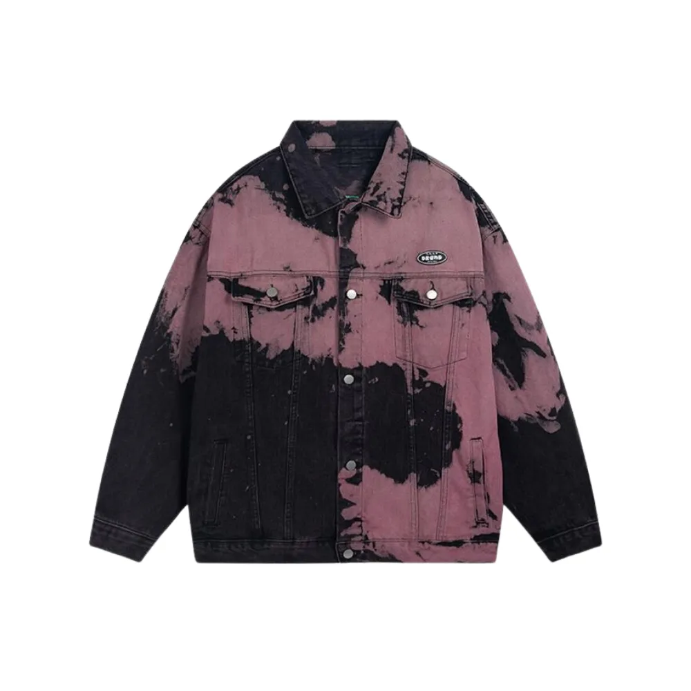 American Tie Dye Washed Denim Jacket