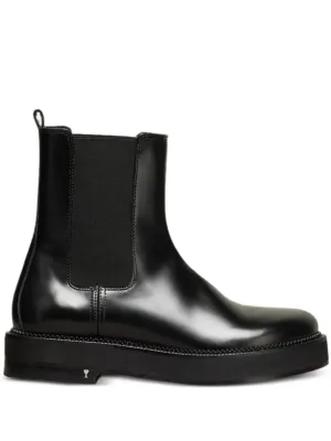 AMI Paris aymmetric-toe leather ankle boots