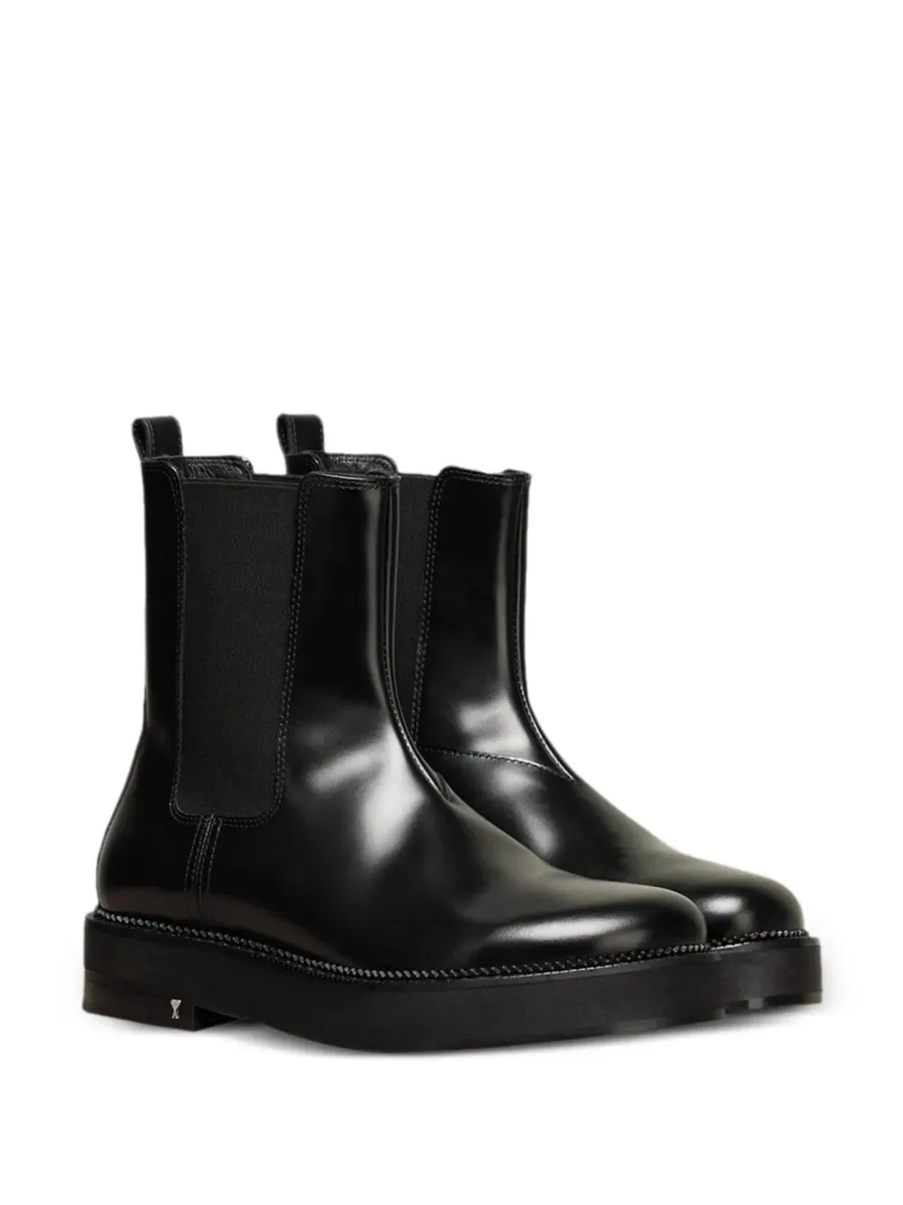 AMI Paris aymmetric-toe leather ankle boots