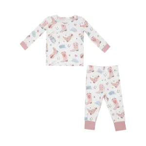 Angel Dear Cowboy Boots Pajama Set - Pink