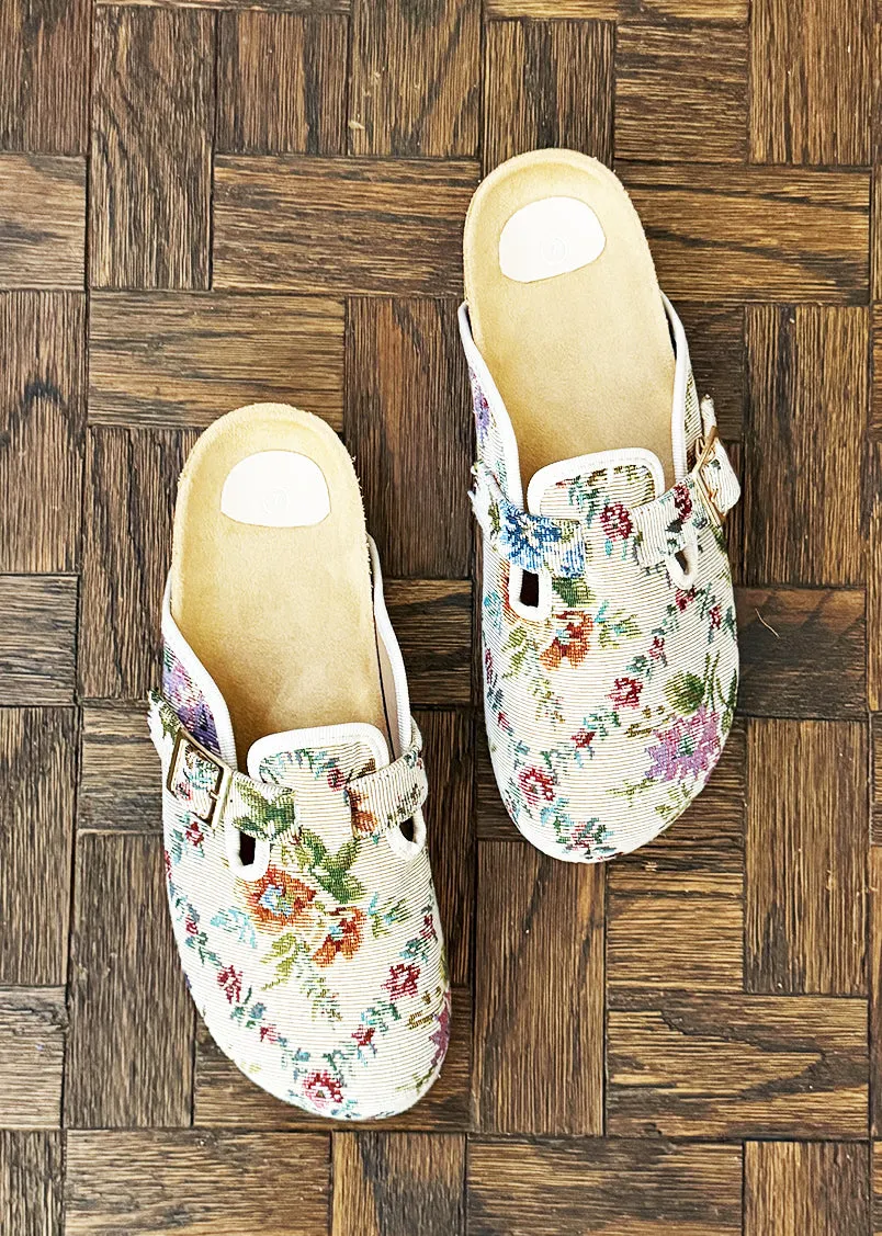 Annette Floral Jacquard Clogs