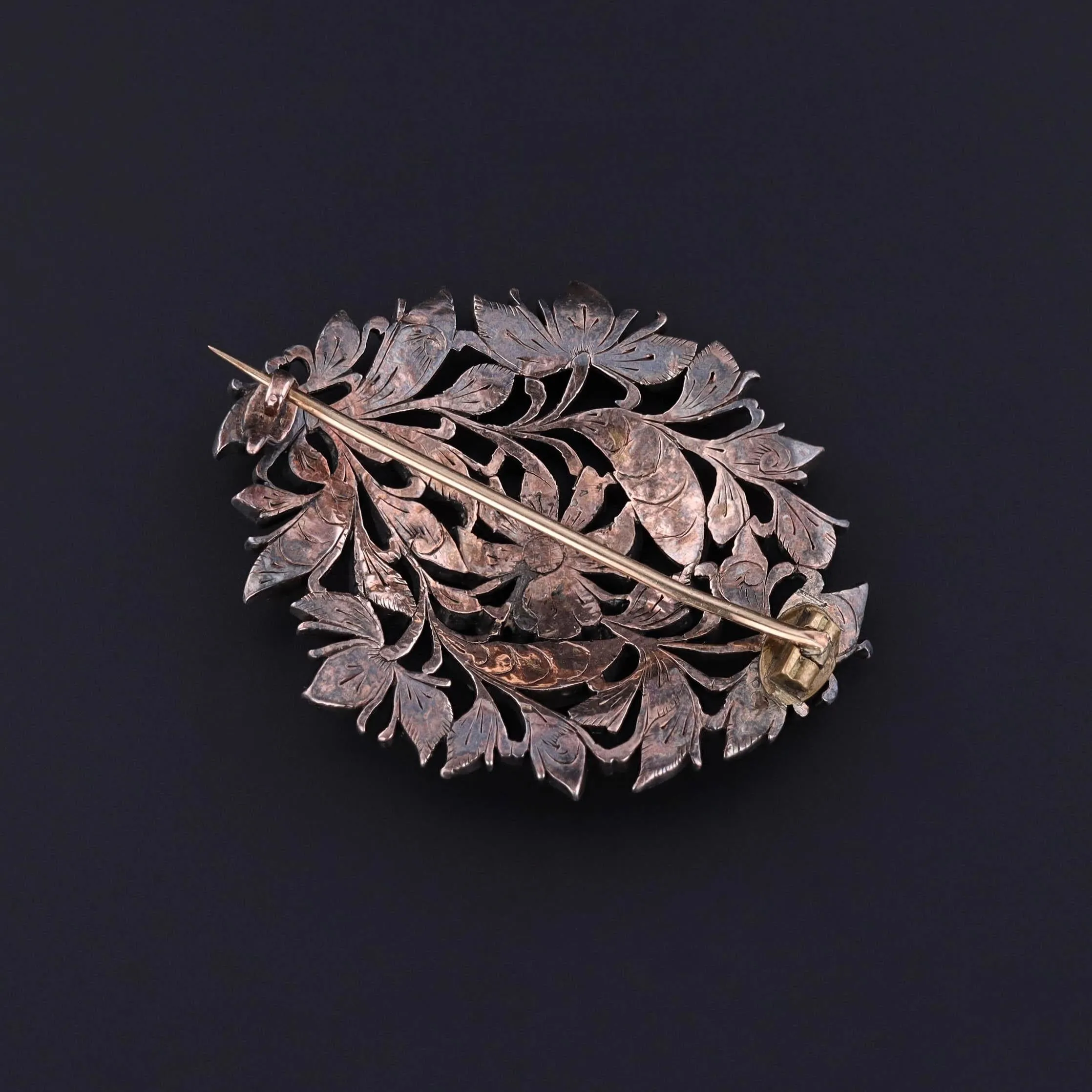 Antique Sri Lankan Rose Cut Zircon Brooch