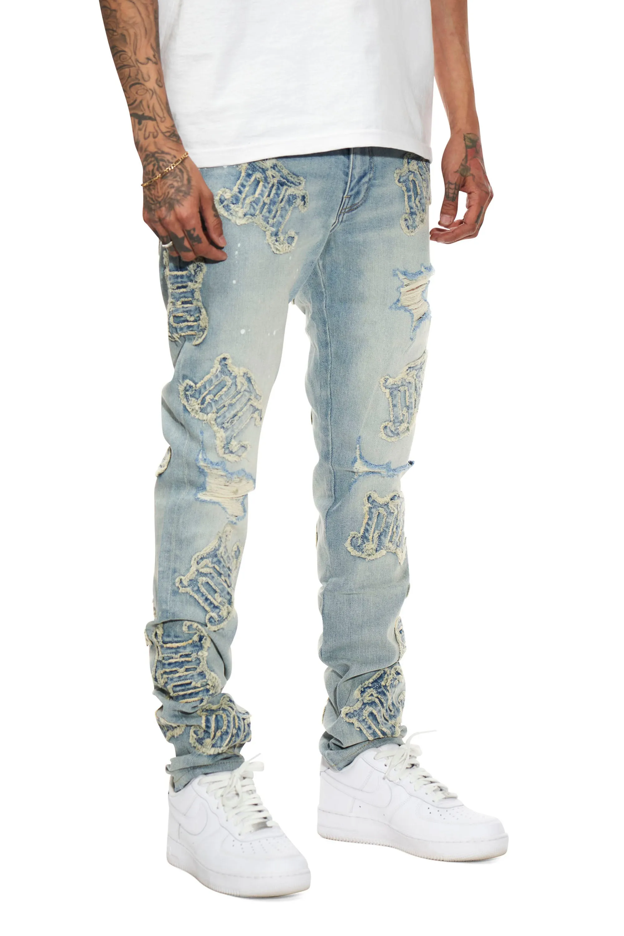 Appliqued Logo Patch Denim