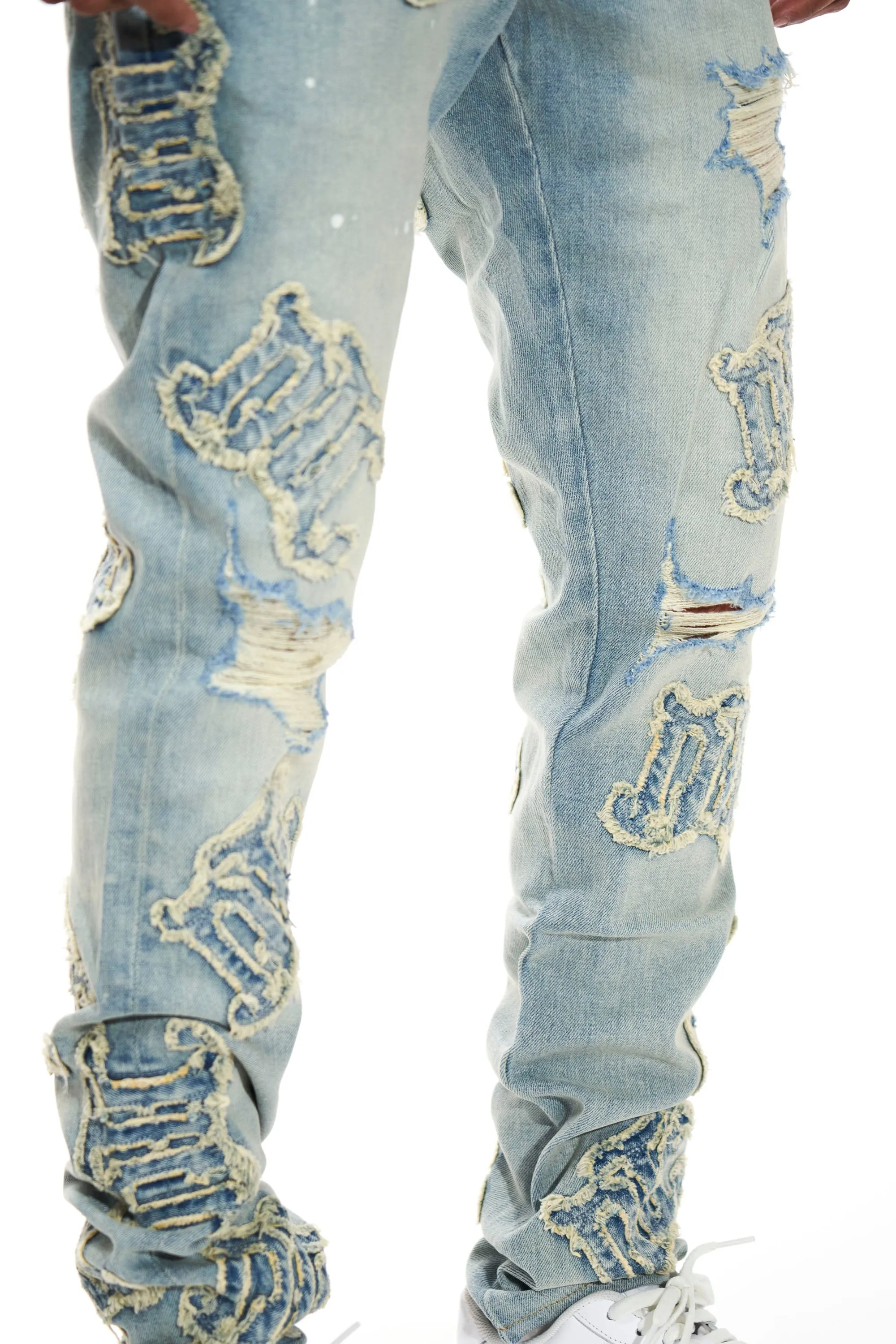 Appliqued Logo Patch Denim