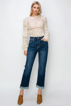 Artemis Vintage High Rise Straight Leg Jeans- Dark Wash