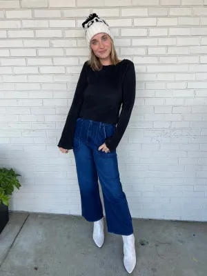 Ava Wide Leg Jeans - Dark Wash