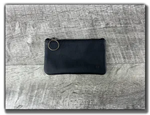 B-STOCK - Leather Zipper Pouch - Carbon Black, X-Small