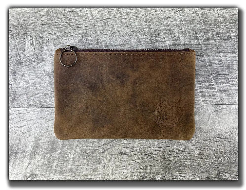 B-STOCK - Leather Zipper Pouch - Whiskey Brown Small (2)