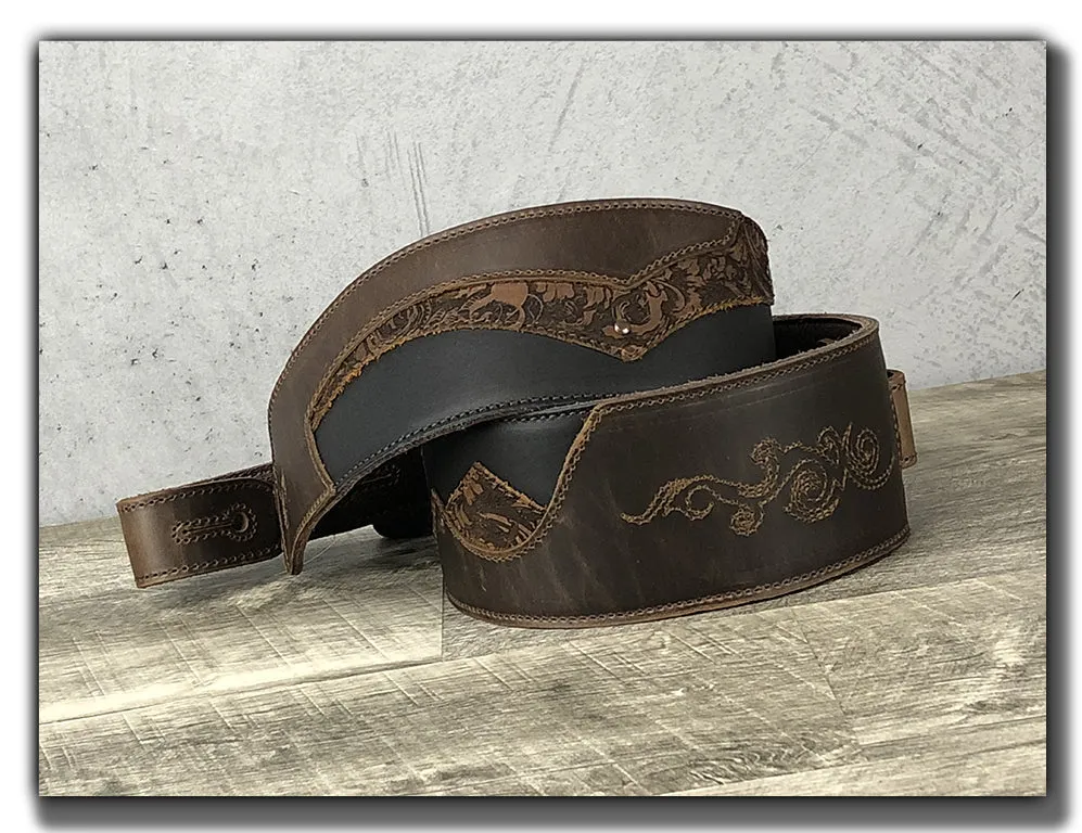 B-STOCK - Shadowlands - Tritone 3" Leather Guitar Strap
