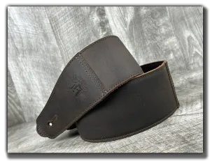 B-STOCK - The Reticent - Whiskey Brown 3" Leather Guitar Strap (1)