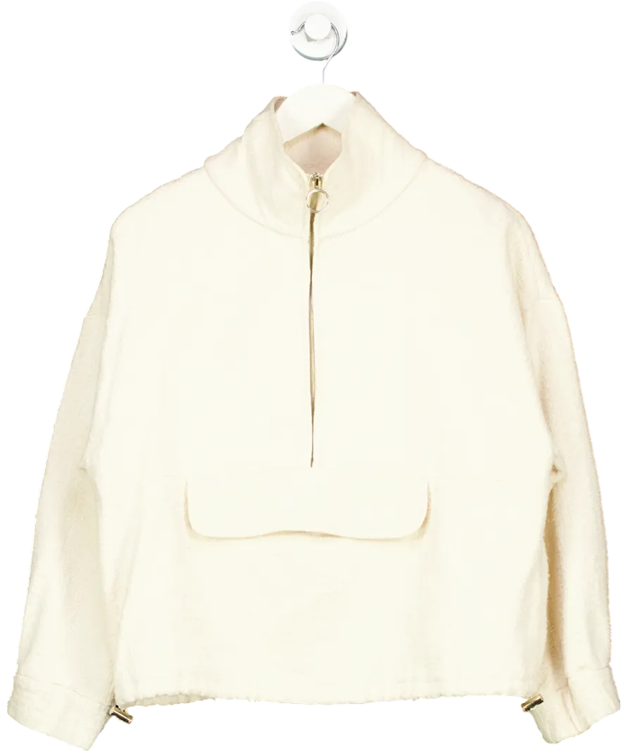 Ba&sh Cream Boucle 1/2 Zip Jacket UK S