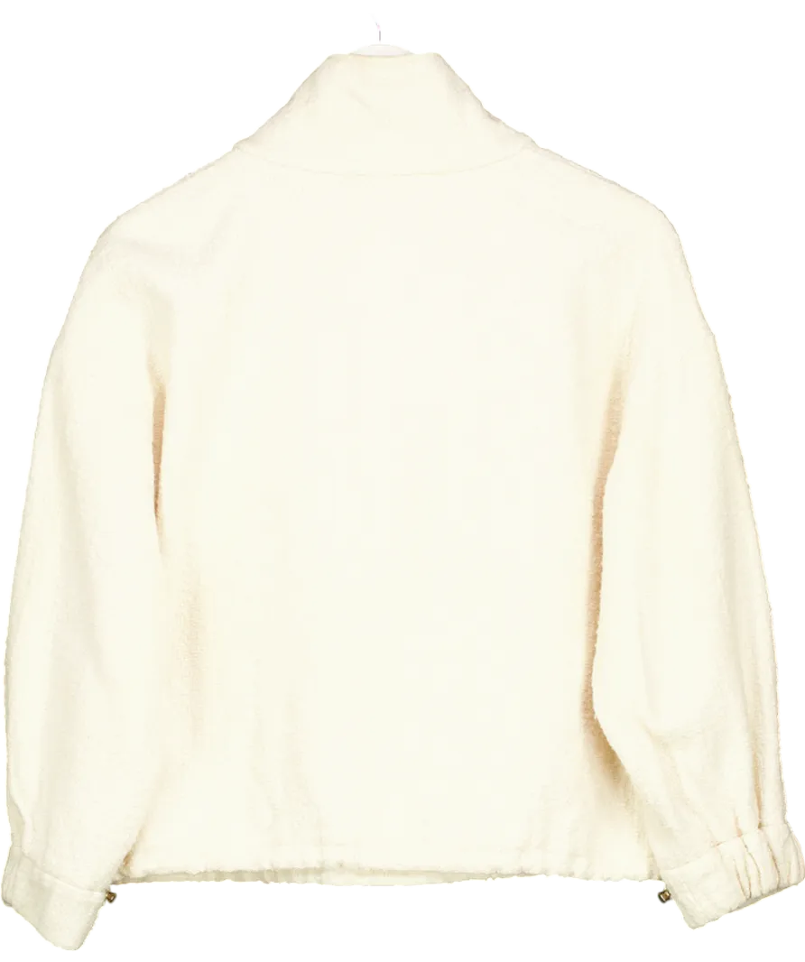 Ba&sh Cream Boucle 1/2 Zip Jacket UK S