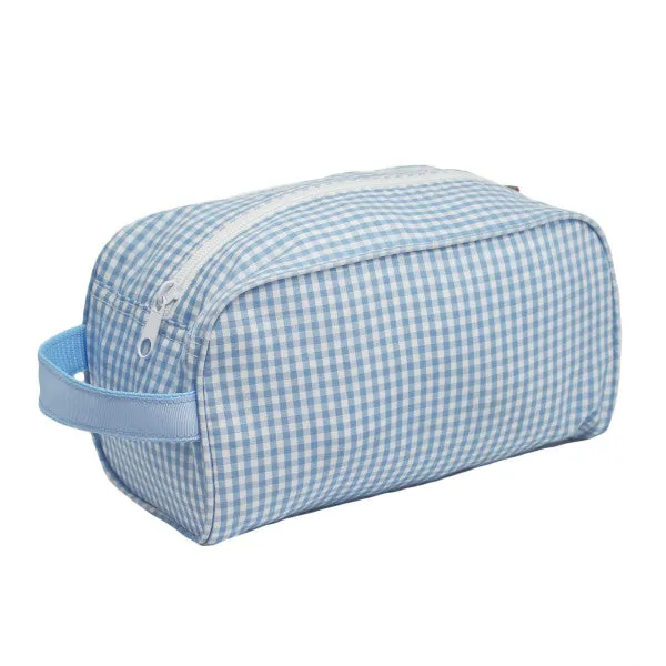 Baby Blue Gingham Traveler Toiletry Bag