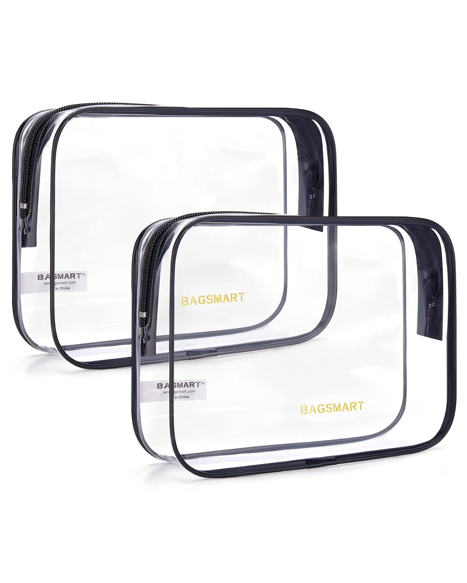 BAGSMART 2 Pack TSA Approved Waterproof Travel Clear Toiletry Bag