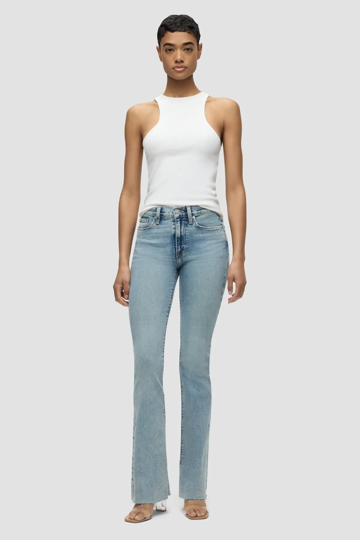 Barbara High-Rise Bootcut Jean w/ Slit Hem