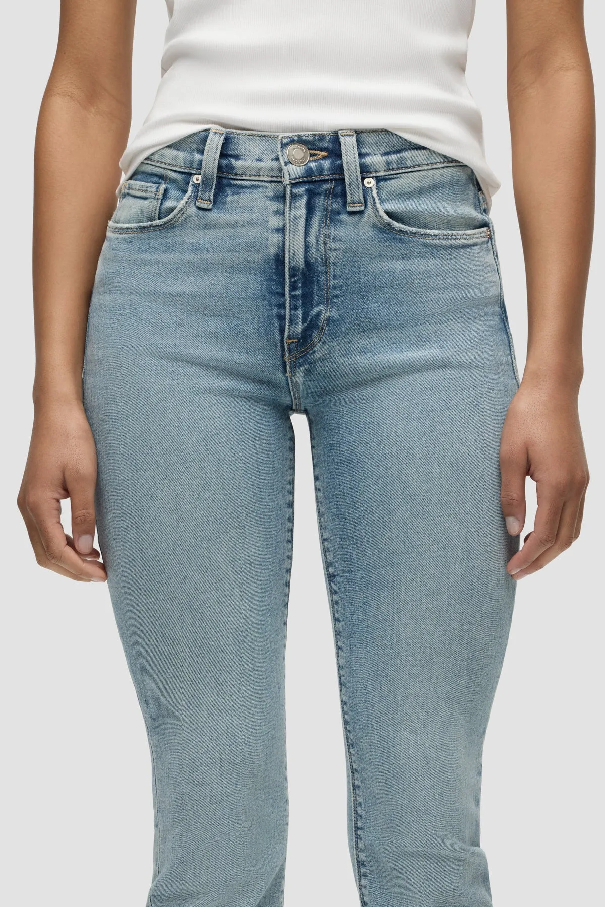Barbara High-Rise Bootcut Jean w/ Slit Hem