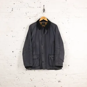 Barbour Ashby Wax Jacket Coat - Blue - XL
