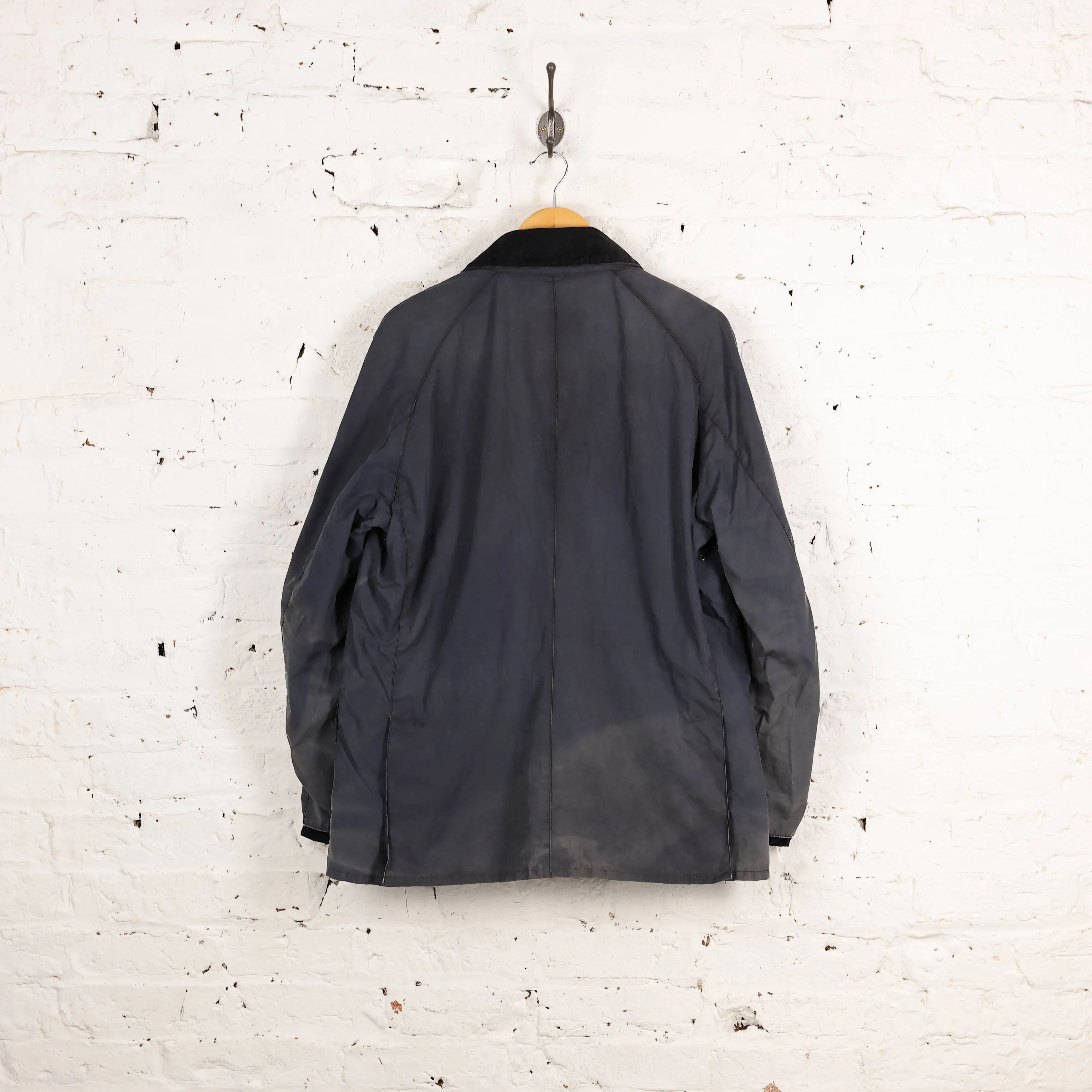 Barbour Ashby Wax Jacket Coat - Blue - XL