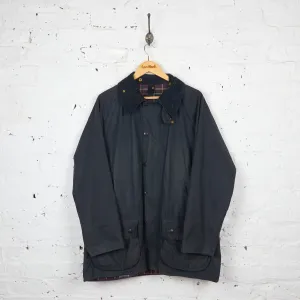 Barbour Beaufort Wax Jacket Coat - Blue - L