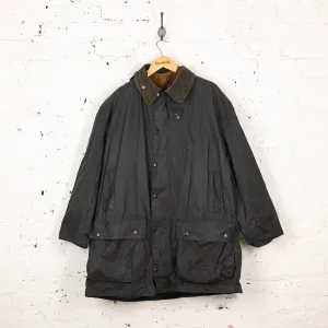 Barbour Border Wax Jacket with Fleece Lining - Blue - XL