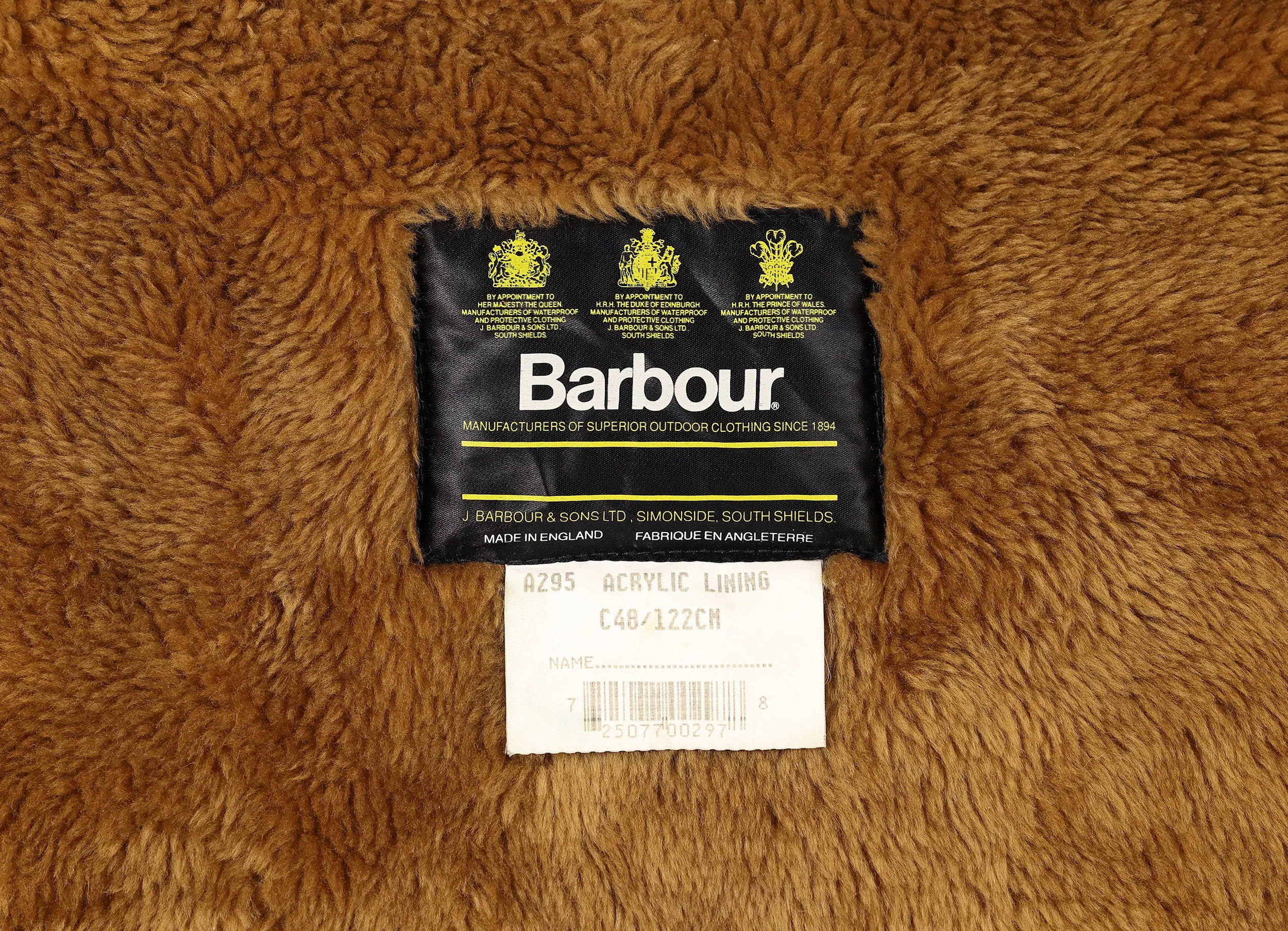Barbour Border Wax Jacket with Fleece Lining - Blue - XL