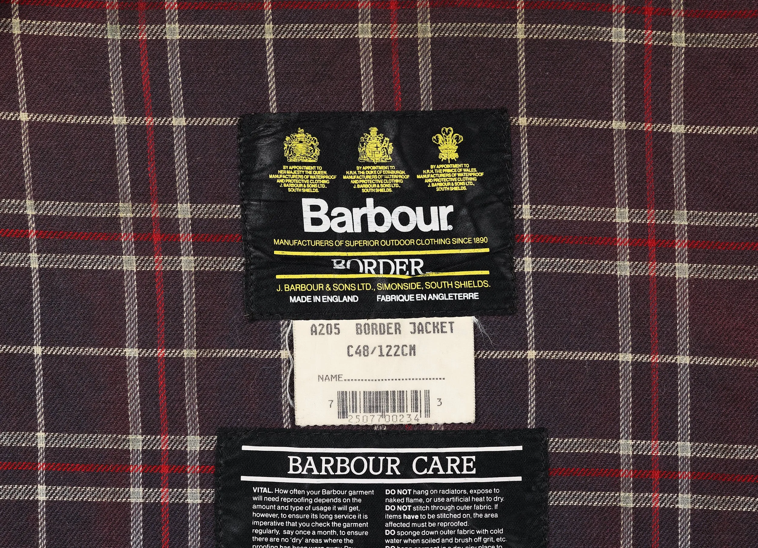 Barbour Border Wax Jacket with Fleece Lining - Blue - XL