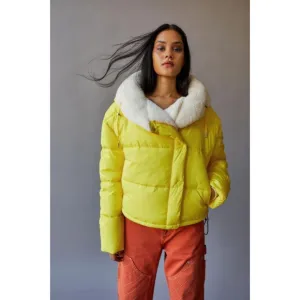 BDG Marlow Puffer Jacket &amp; Coats, Y2K Yellow Size M