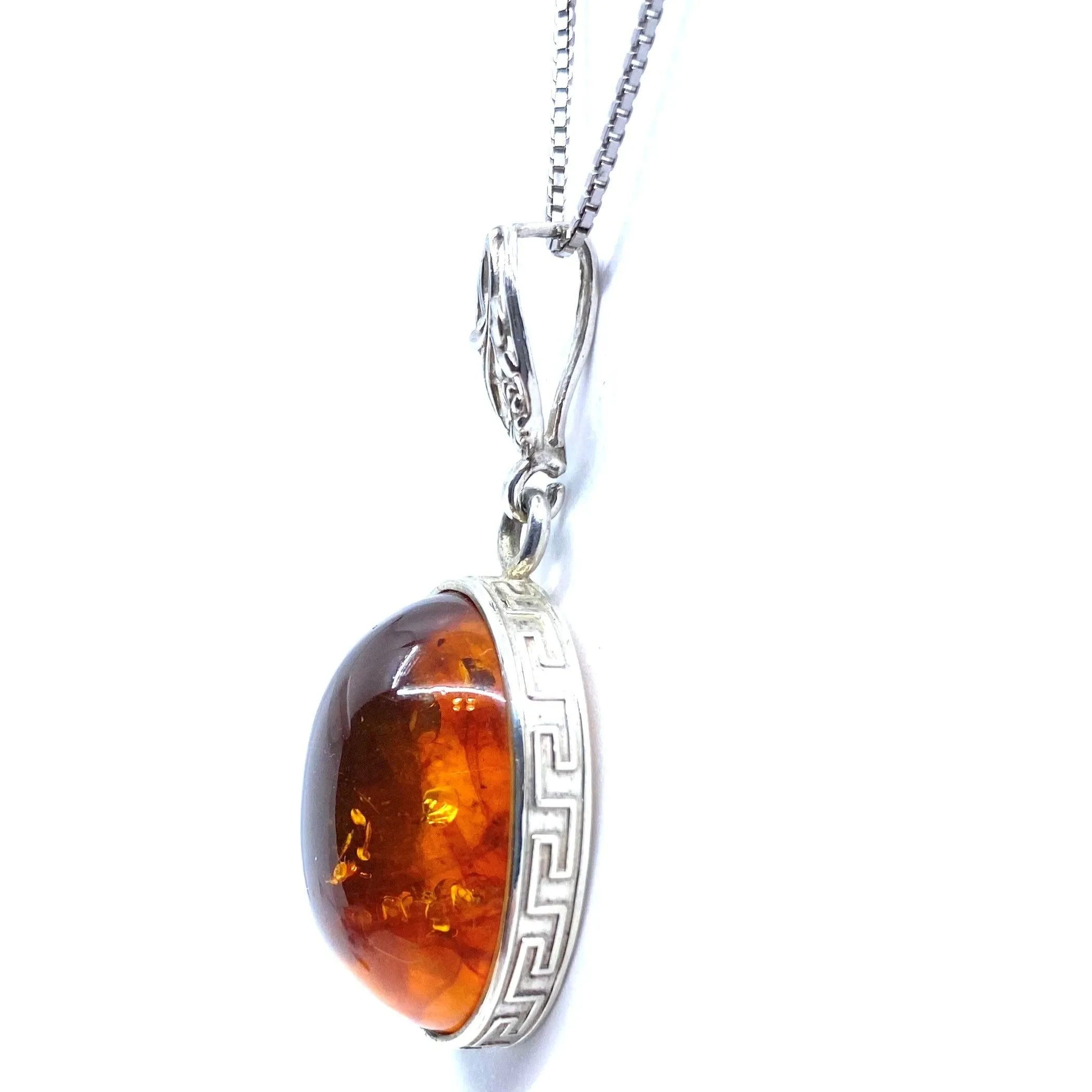 Beautiful Cognac Sterling Silver Pendant