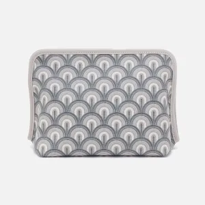 Beauty Large Cosmetic Pouch In Coated Canvas - Grey Dawn