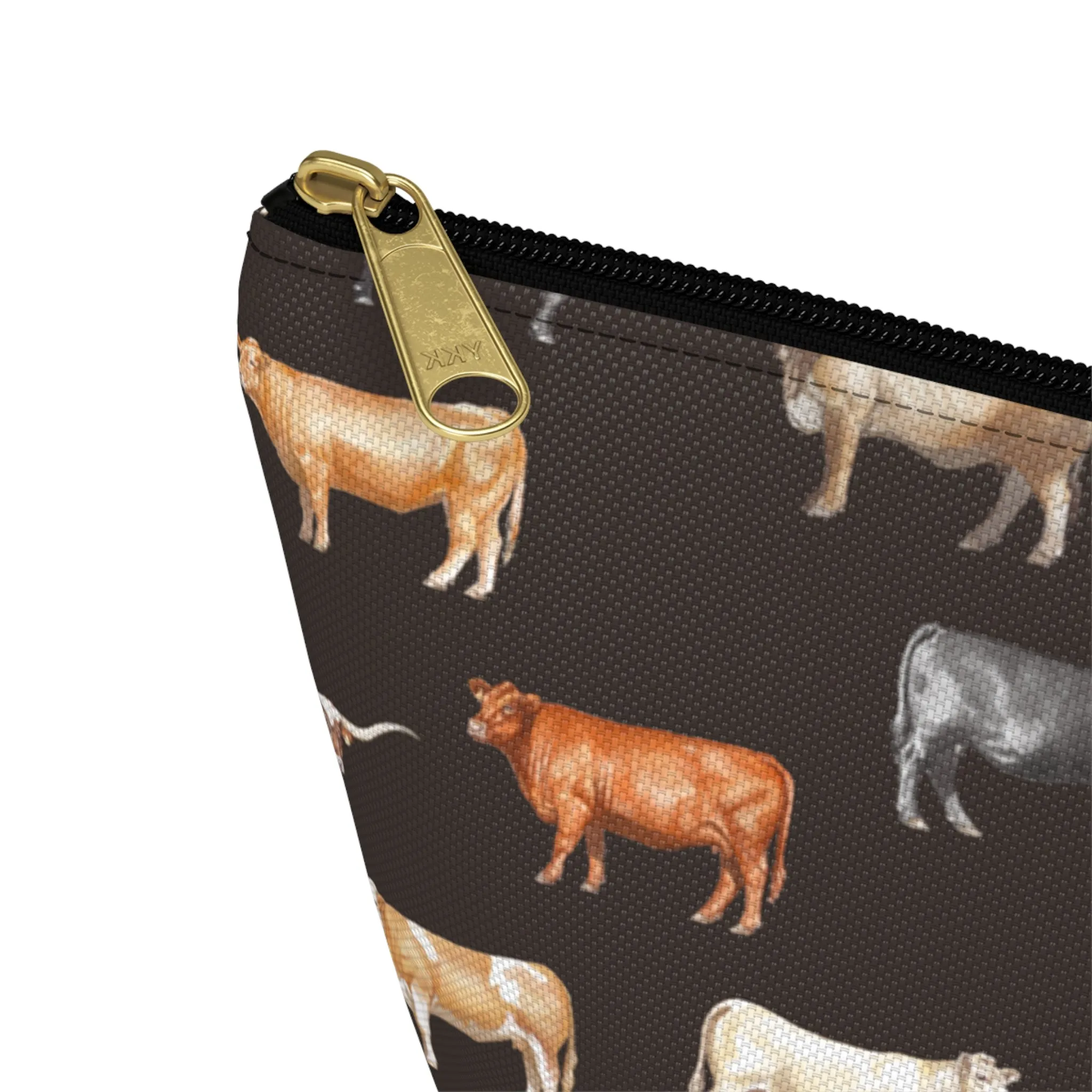 Beef Cows Pencil Pouch in Black