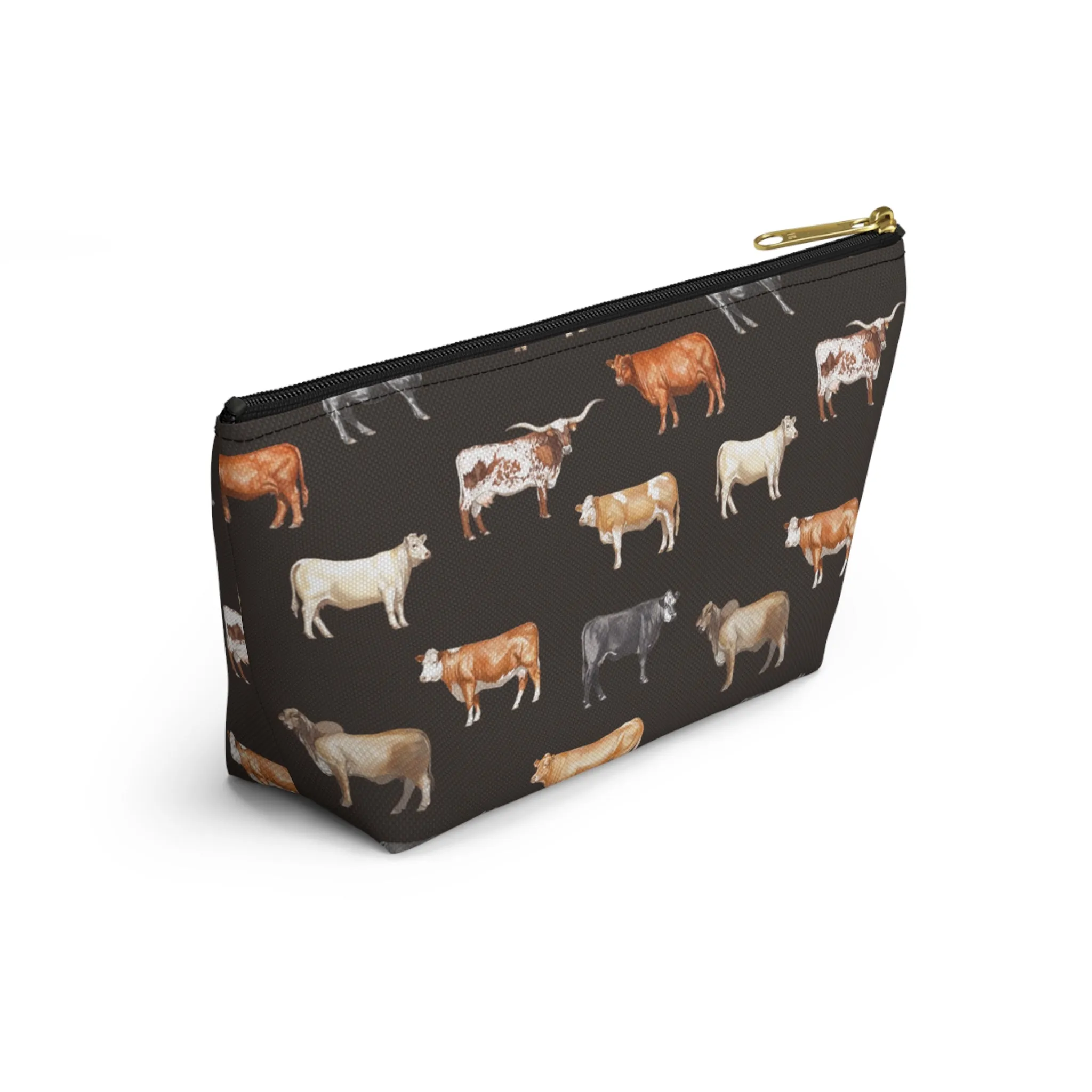Beef Cows Pencil Pouch in Black