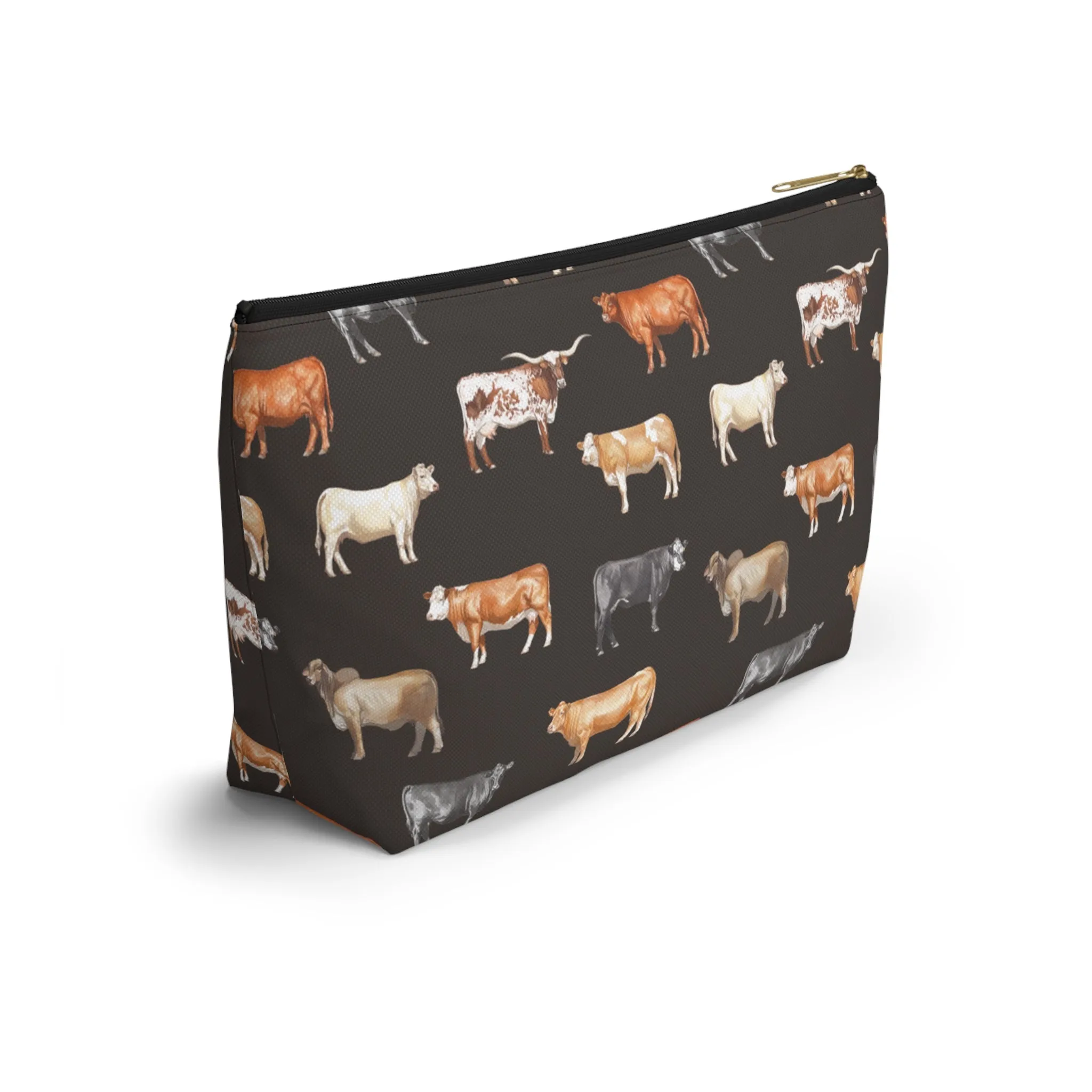 Beef Cows Pencil Pouch in Black