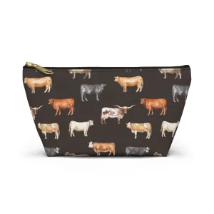 Beef Cows Pencil Pouch in Black