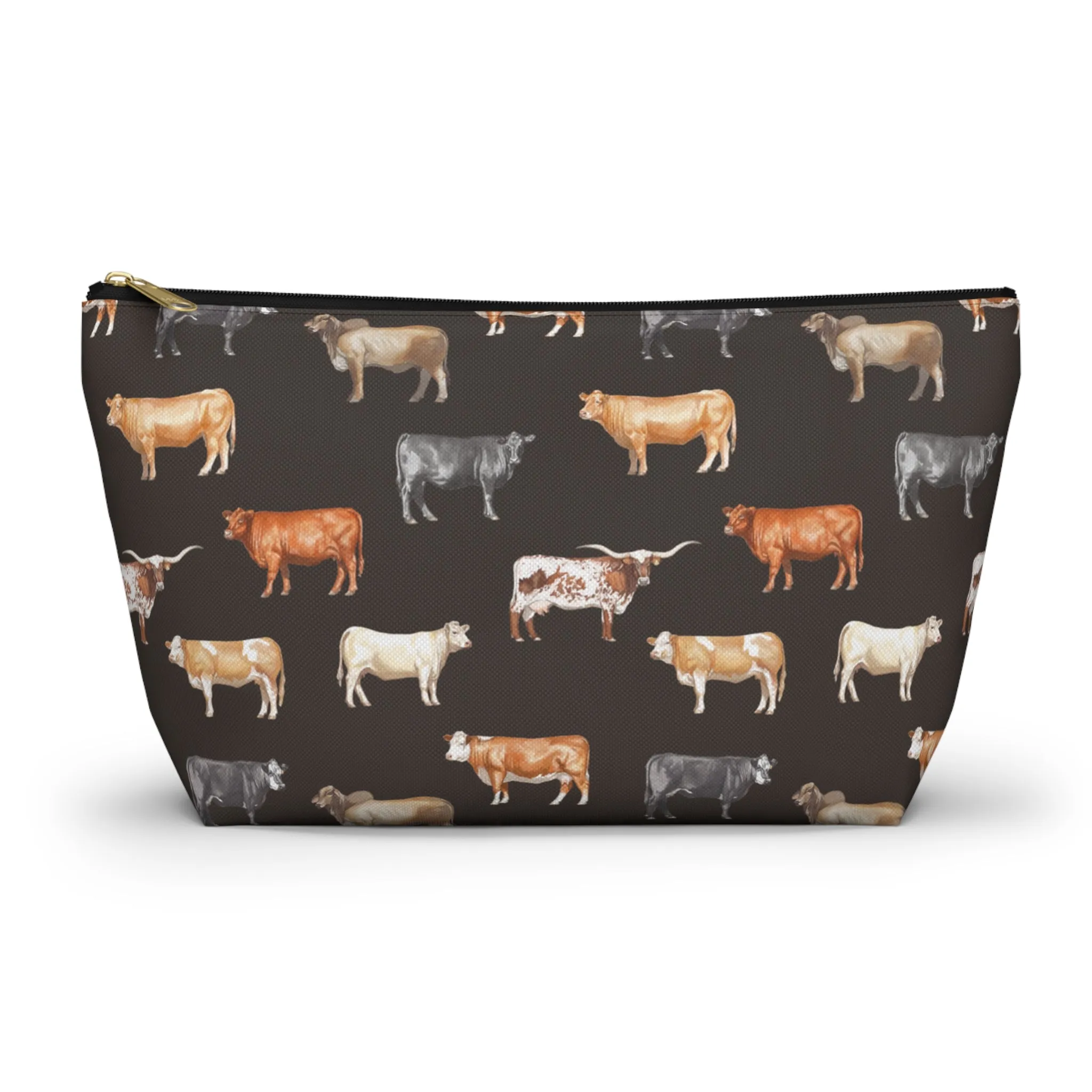 Beef Cows Pencil Pouch in Black