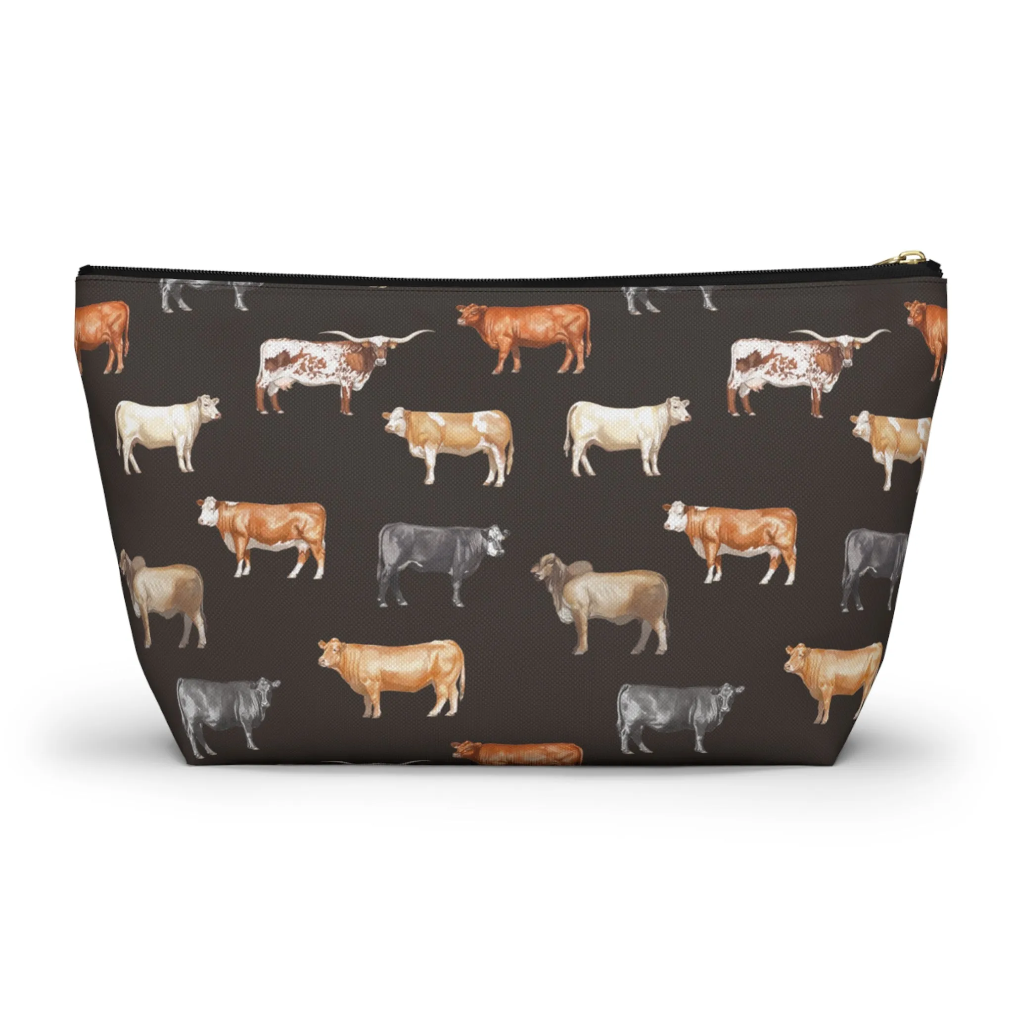 Beef Cows Pencil Pouch in Black