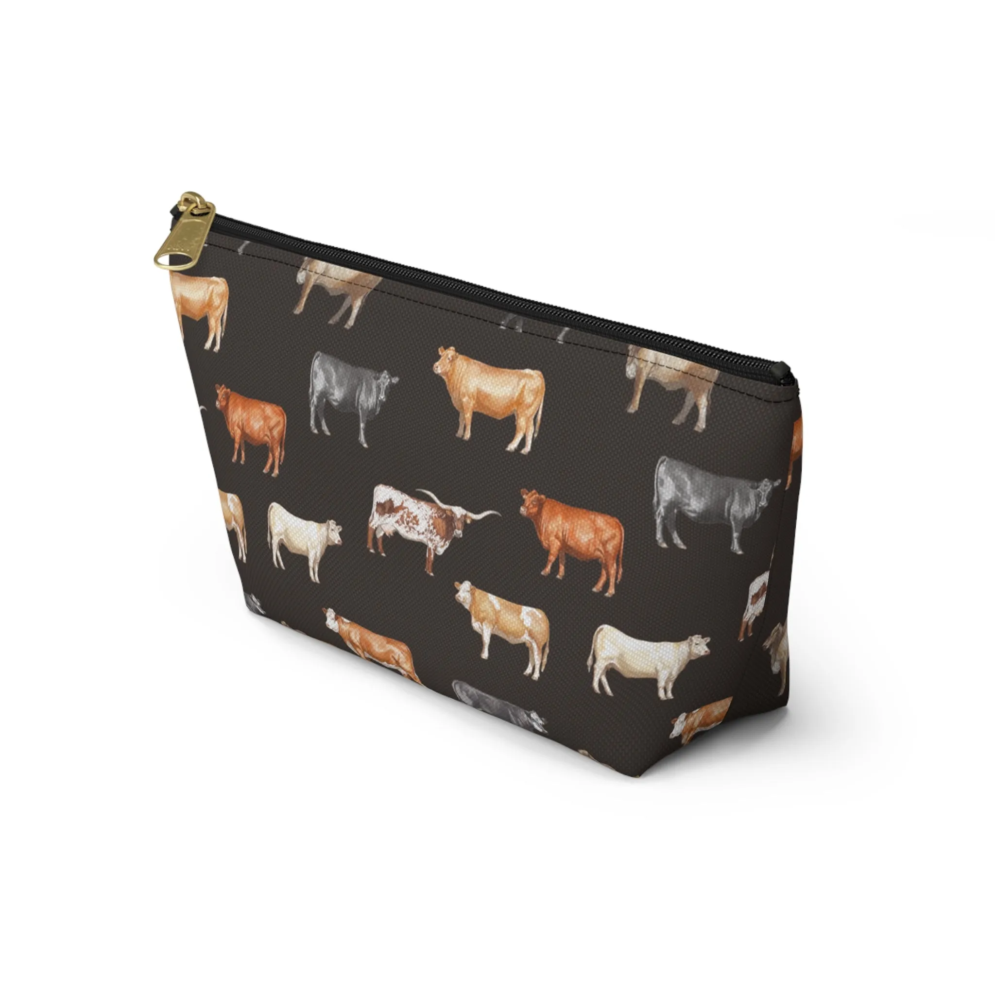 Beef Cows Pencil Pouch in Black