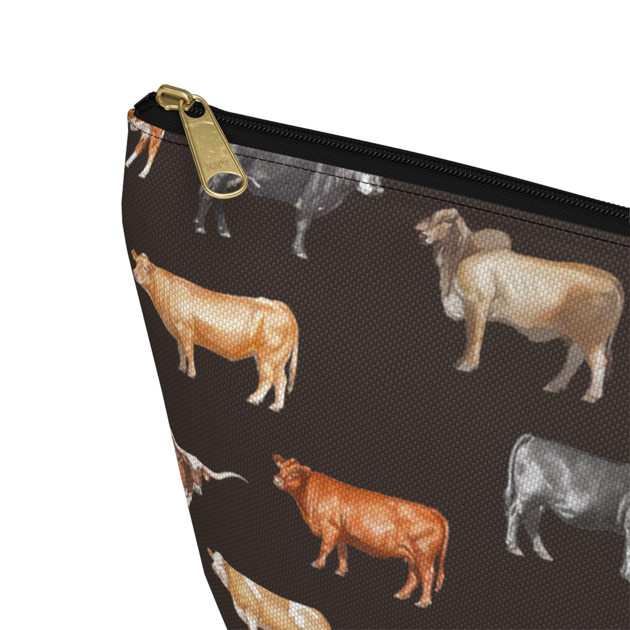 Beef Cows Pencil Pouch in Black