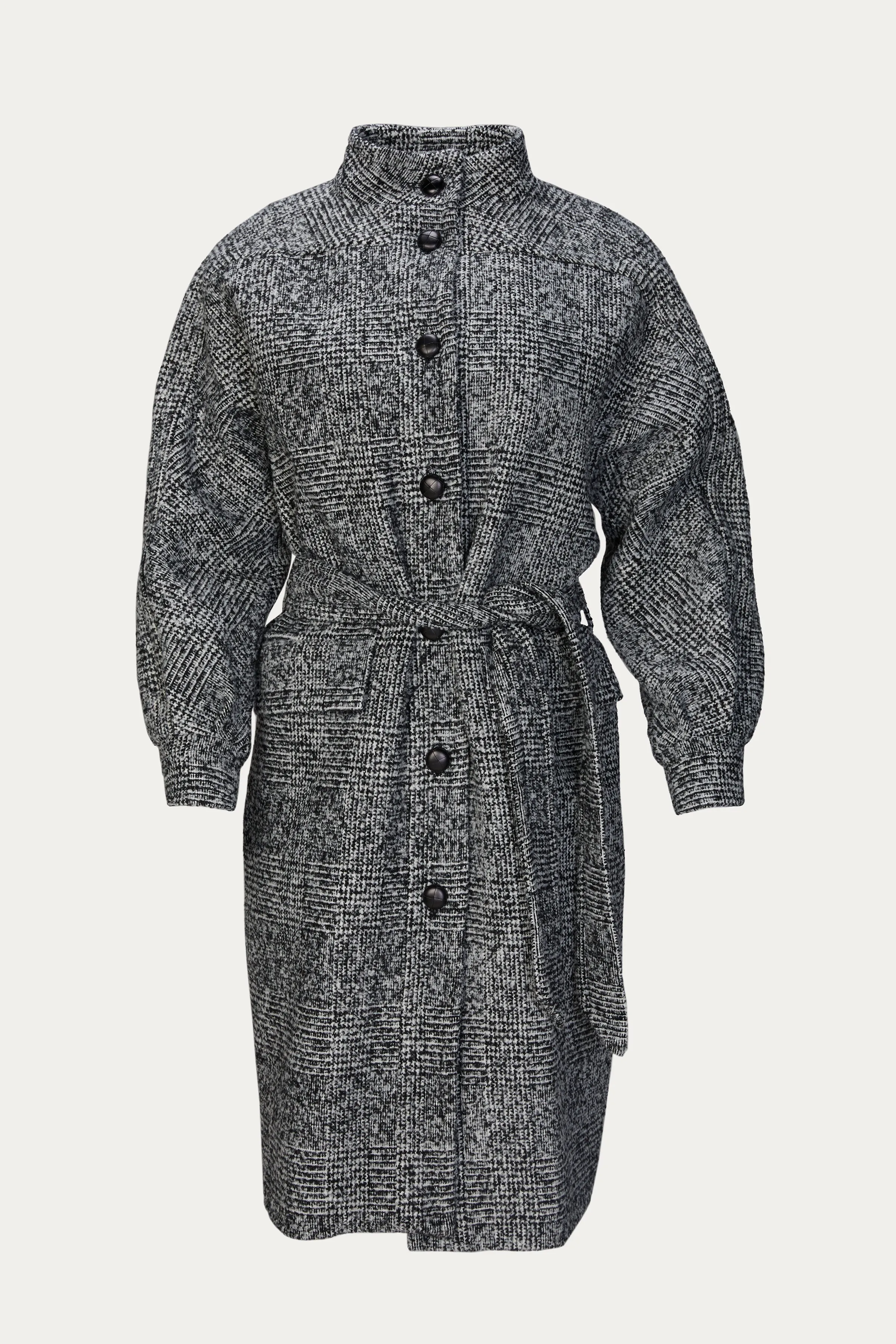 BELTED WOOL-BLEND COAT