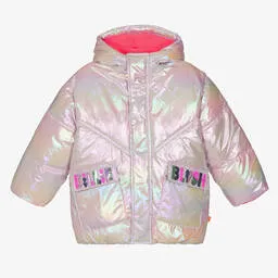 Billieblush Girls Pink Sequin Puffer Coat