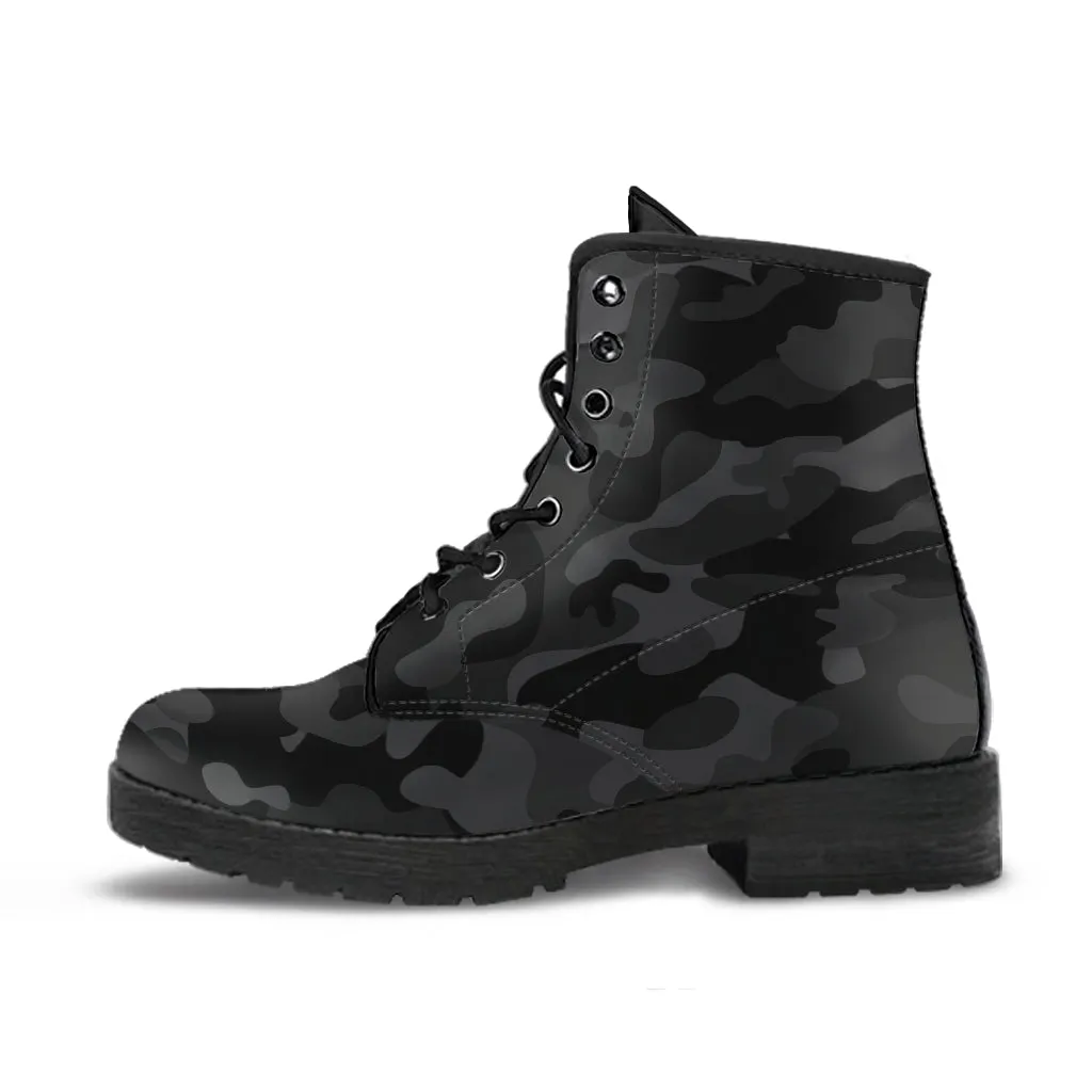 Black Camo Combat Boots