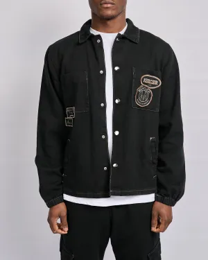 Black Distressed Daulton Overshirt