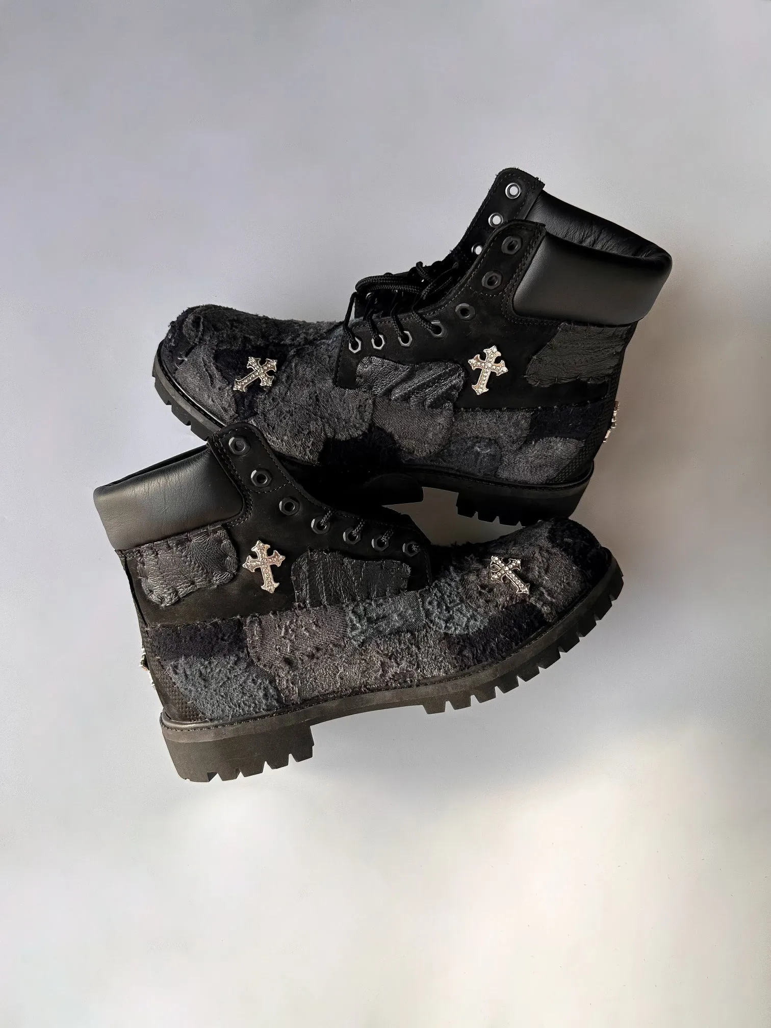 Black Distressed  Nappy Denim