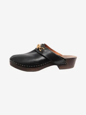 Black leather clogs - size EU 39