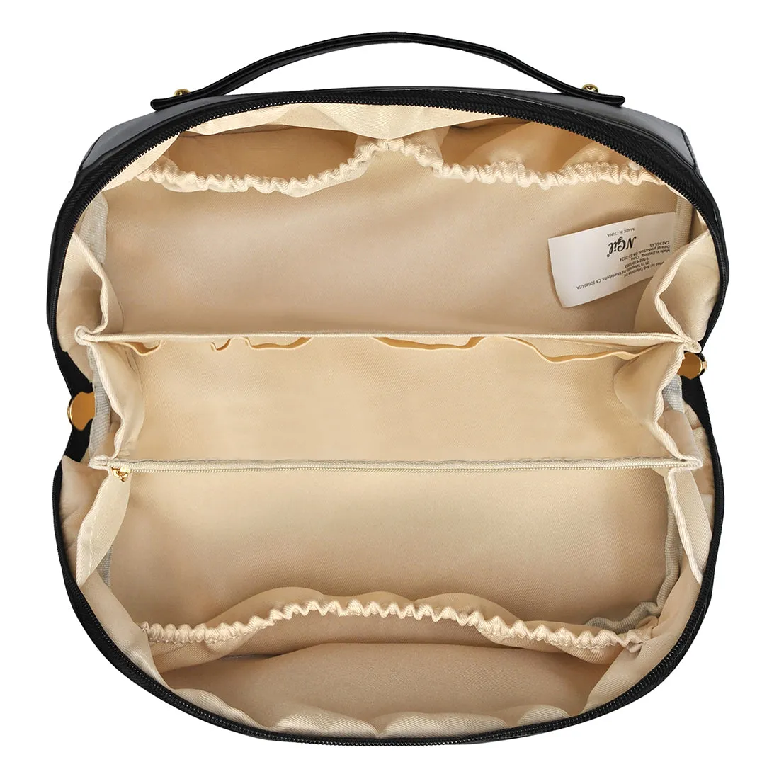 Black NGIL Large Faux Leather Expandable Travel Toiletry