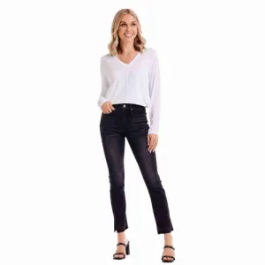 Black Nico Release Hem Jeans