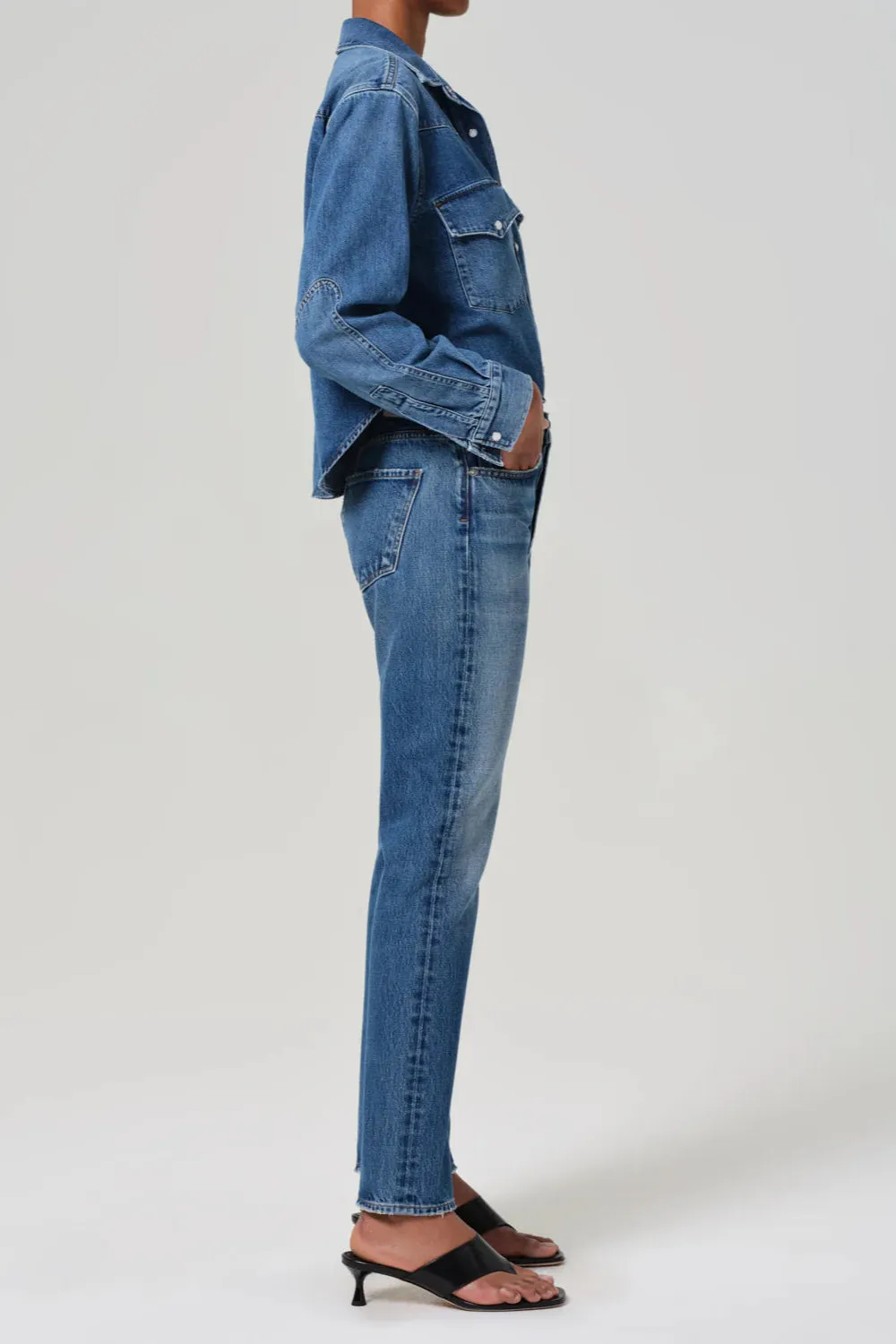 Blaine High Rise Straight Jean in Chaya