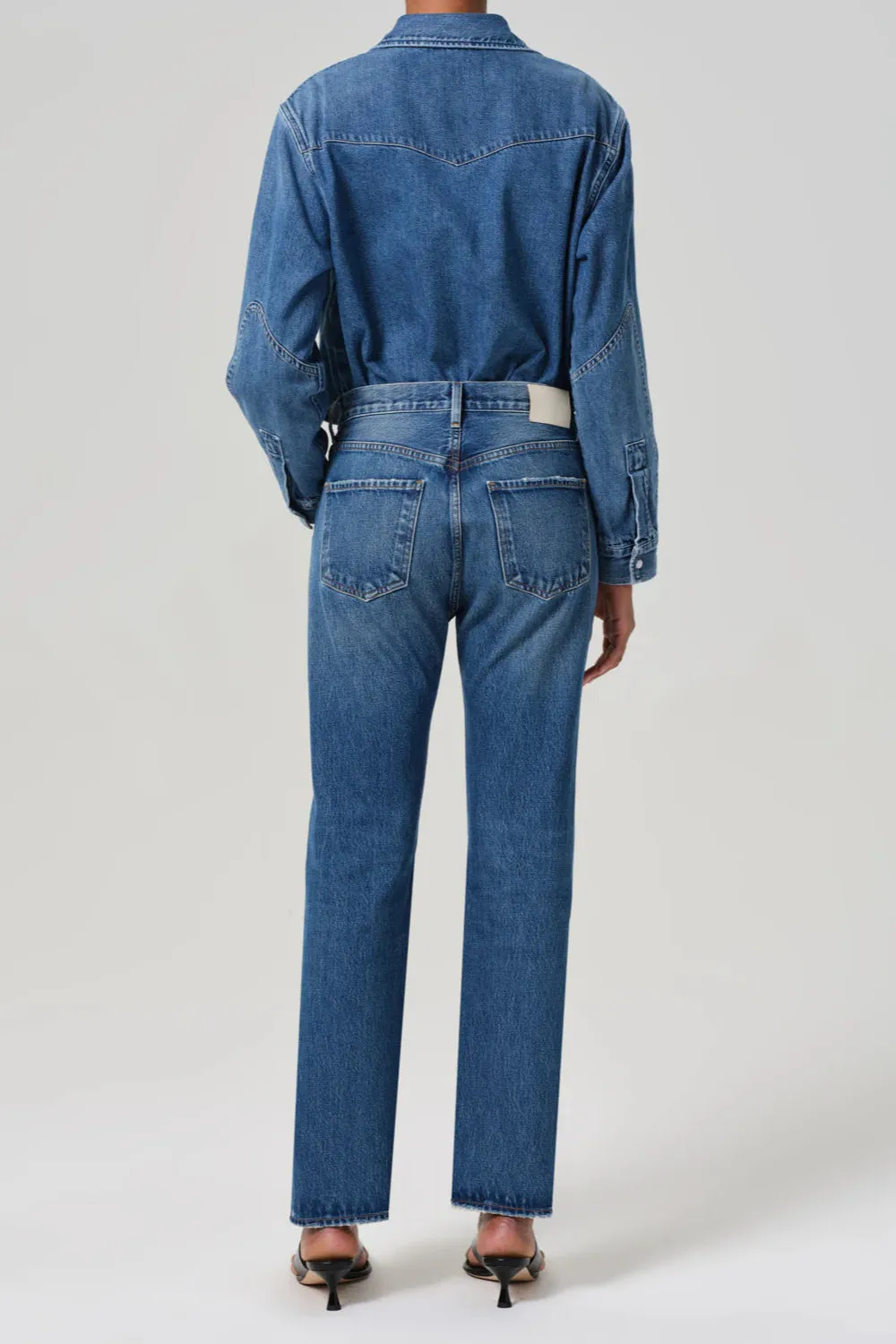 Blaine High Rise Straight Jean in Chaya