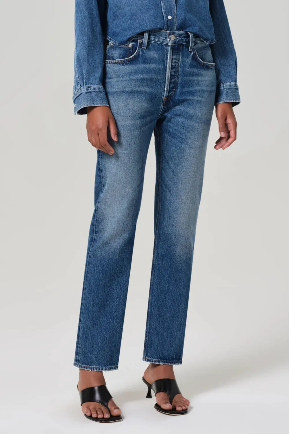 Blaine High Rise Straight Jean in Chaya