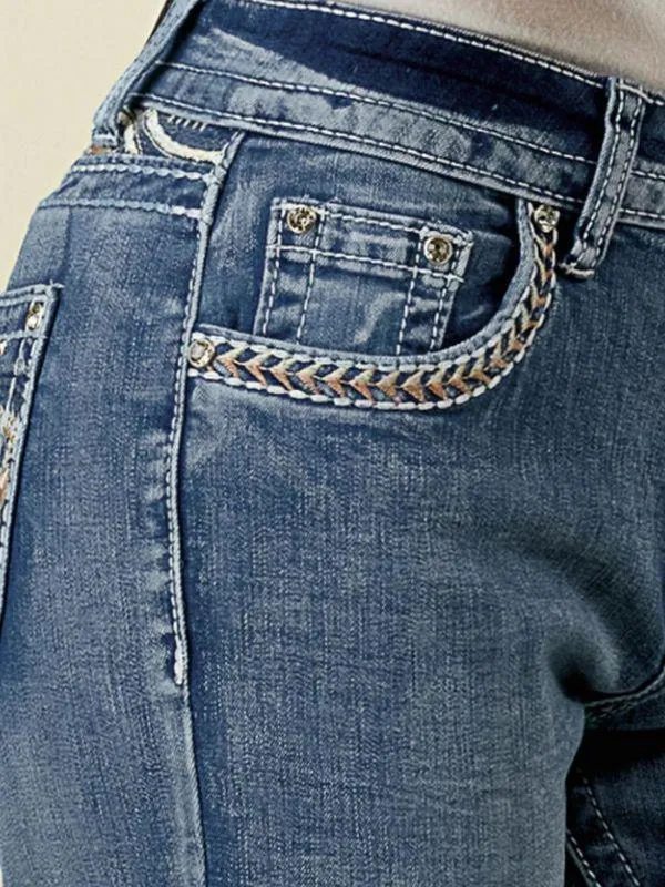 Bling Jeans - Fleur De Lis Crystal Embroidered Bootcut Jeans